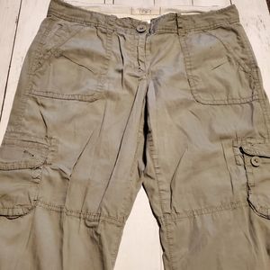 Ann Taylor Loft Cargo Capri Pants Olive Color